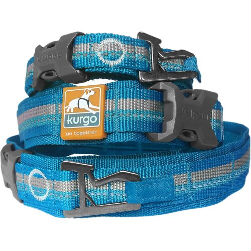 Kurgo Collier Extra-Large Pour Chien Rsg Boucles Dégagement Rapide Réfléchissant Confortable Réglable Compatible Molle Bleu S