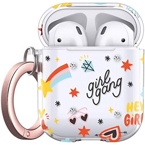 Keybudz Elevate x Swarovski Crystals Series Girl Power Theme (Manchon pour casque d'?coute), ?tui pour ?couteurs + casque, Transparent