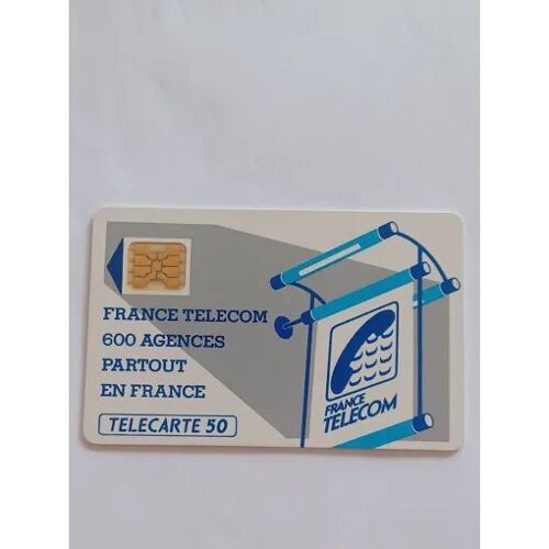 Te7 540 Télécarte Carte Téléphone 600 Agences France Télécom Puce 50 Unités Sc4 Or Sur Fond Blanc Avec Entourage 5 Numéro Impact Regie T Texte 3 3 Lignes