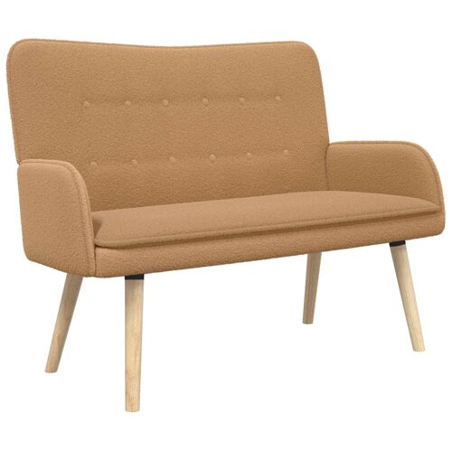 vidaXL Sofa 2 places Beige 115 x 61 x 87 cm Bouclé