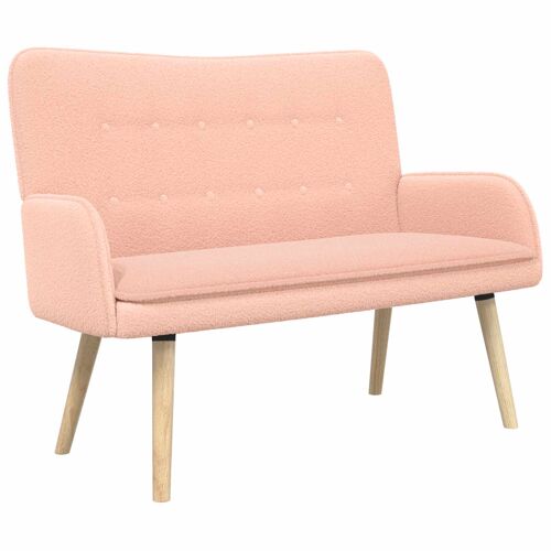 vidaXL Sofa 2 places Rose 115 x 61 x 87 cm Bouclé