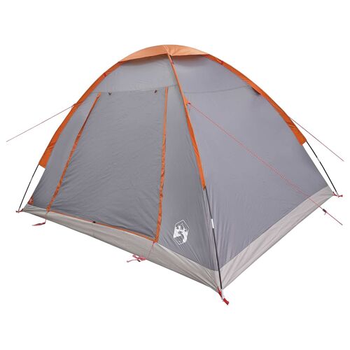 Vidaxl Tente De Camping Gris Et Orange 4 Personnes Polyester Et Acier
