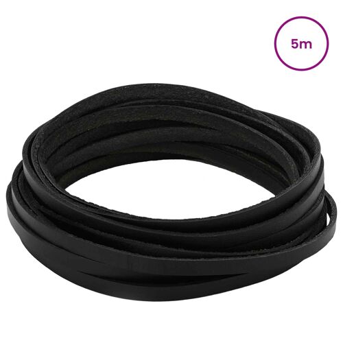 Vidaxl Sangle En Cuir Noir 500 X 0,6 Cm Cuir