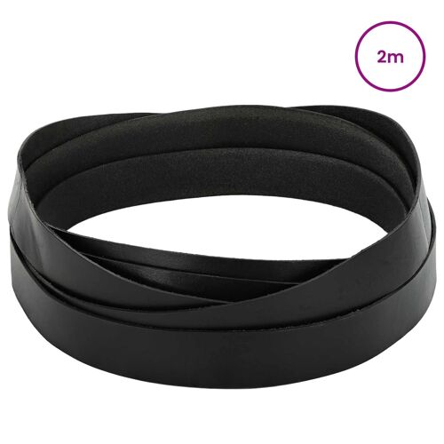 Vidaxl Sangle En Cuir Noir 200 X 3 Cm Cuir