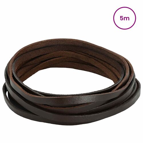 Vidaxl Sangle En Cuir Marron Foncé 500 X 0,6 Cm Cuir