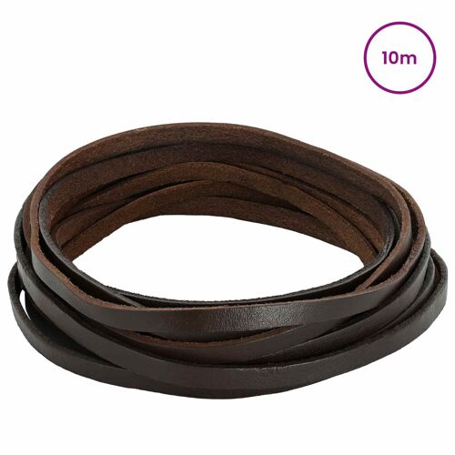 Vidaxl Sangle En Cuir Marron Foncé 1000 X 0,6 Cm Cuir