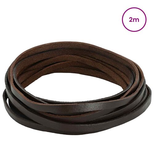 Vidaxl Sangle En Cuir Marron Foncé 200 X 0,5 Cm Cuir