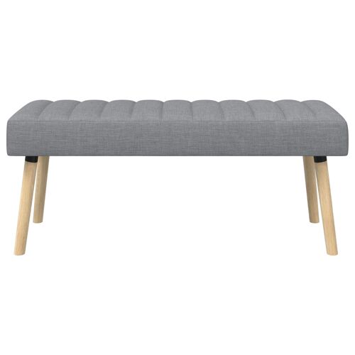vidaXL Banc capitonné canal Gris clair 110 x 40 x 46 cm Tissu