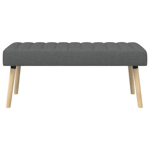vidaXL Banc capitonné canal Gris foncé 110 x 40 x 46 cm Tissu