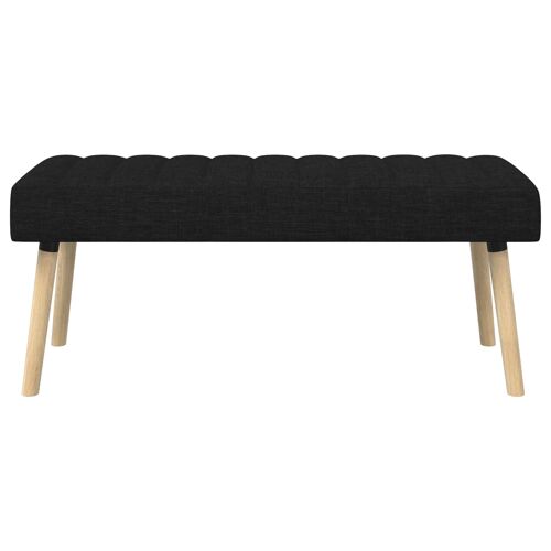 vidaXL Banc capitonné canal Noir 110 x 40 x 46 cm Tissu