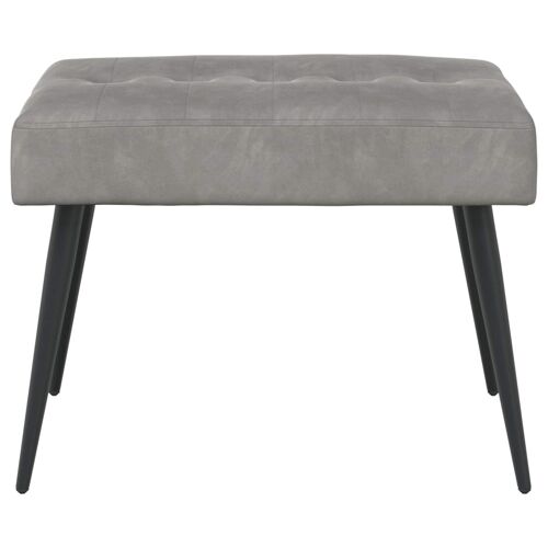 vidaXL Banc avec capitonnage bouton Gris clair 60 x 40 x 45 cm Velours