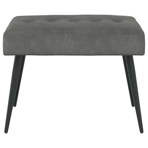 vidaXL Banc avec capitonnage bouton Gris foncé 60 x 40 x 45 cm Velours
