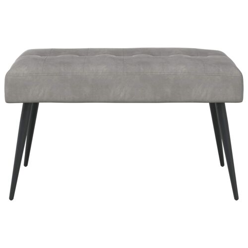 vidaXL Banc avec capitonnage bouton Gris clair 80 x 40 x 46 cm Velours