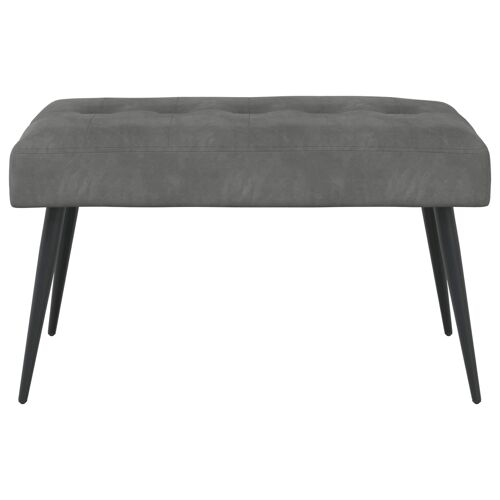vidaXL Banc avec capitonnage bouton Gris foncé 80 x 40 x 46 cm Velours