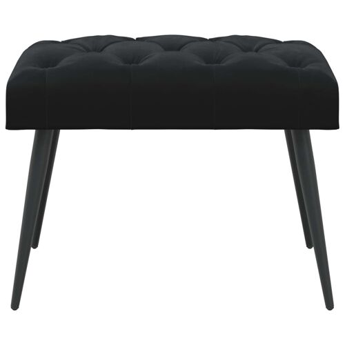 vidaXL Banc avec capitonnage bouton Noir 60 x 40 x 45 cm Velours