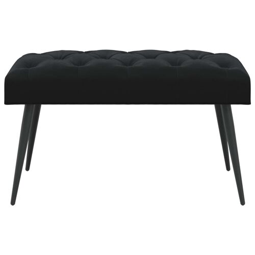 vidaXL Banc avec capitonnage bouton Noir 80 x 40 x 46 cm Velours