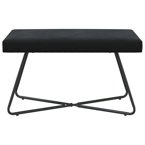 vidaXL banc Uni Noir 80 x 40 x 45 cm Velours