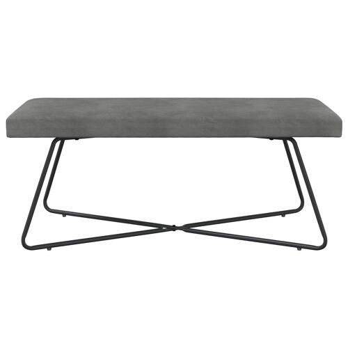 vidaXL banc Uni Gris foncé 110 x 40 x 45 cm Velours