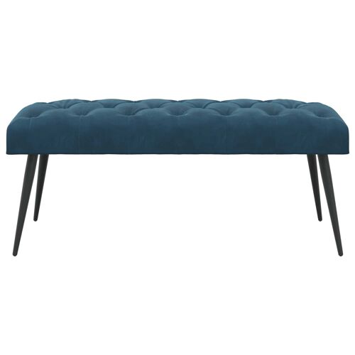 vidaXL Banc avec capitonnage bouton Bleu 110 x 40 x 46 cm Velours