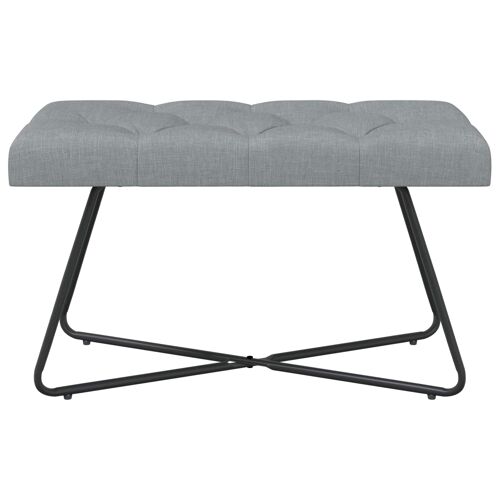 vidaXL Banc avec capitonnage bouton Gris clair 80 x 40 x 46 cm Tissu