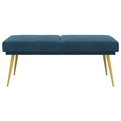 vidaXL Banc à double couche Bleu 120 x 45 x 46 cm Velours
