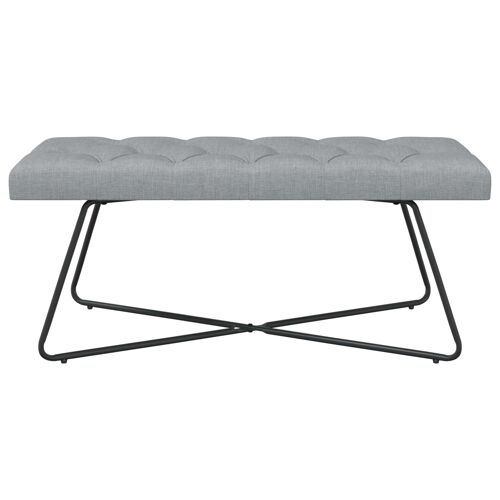 vidaXL Banc avec capitonnage bouton Gris clair 110 x 40 x 46 cm Tissu