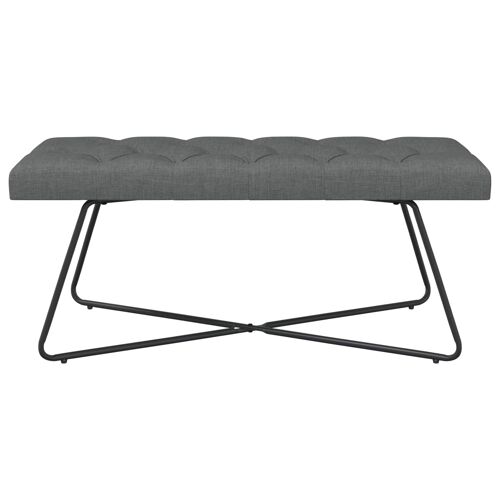 vidaXL Banc avec capitonnage bouton Gris foncé 110 x 40 x 46 cm Tissu