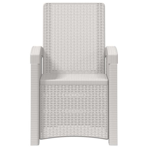 Vidaxl Chaise De Jardin Inclinable Imitant Le Rotin Blanc Pp
