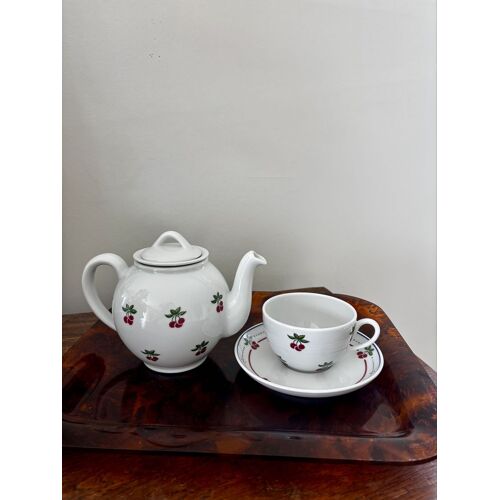 Magnifique Ensemble Théière Et Tasse Porcelaine Fine Pillivuyt 