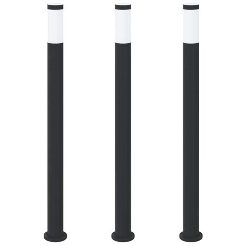 Vidaxl Borne Lumineuse Lot De 3 110 Cm Acier Inoxydable Ip44