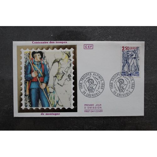 Enveloppe Fdc - Troupes Alpines 1988 - Grenoble - Premier Jour