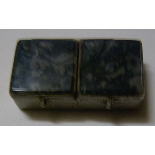 Ancienne Boîte À Tabac À Priser En Fer Blanc Et Agate Mousse, Fin Xixe