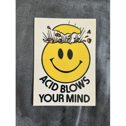 Carte Postale, Vintage, Smiley Acid Blows Your Mind