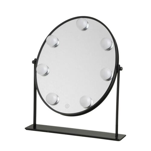 Miroir vanity LED noir avec 8 lumières