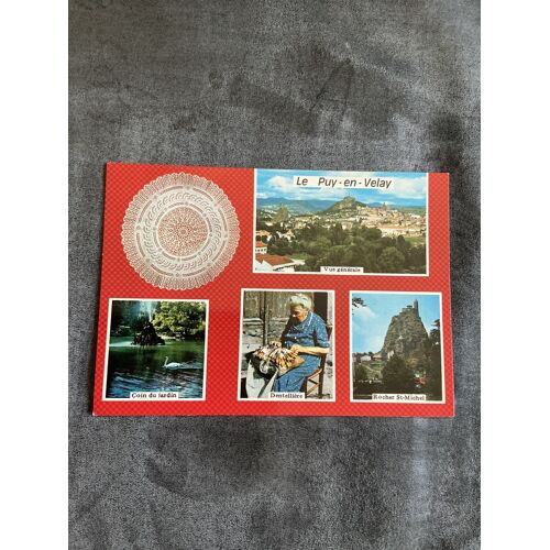 Carte Postale Vintage, Le Puy-En-Velay, Vue Générale, Coin Du Jardin, Dentellière Et Rocher, Saint-Michel