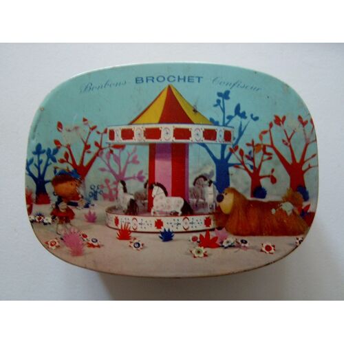Boîte À Bonbons Vintage Bonbons Brochet "Le Manège Enchanté"