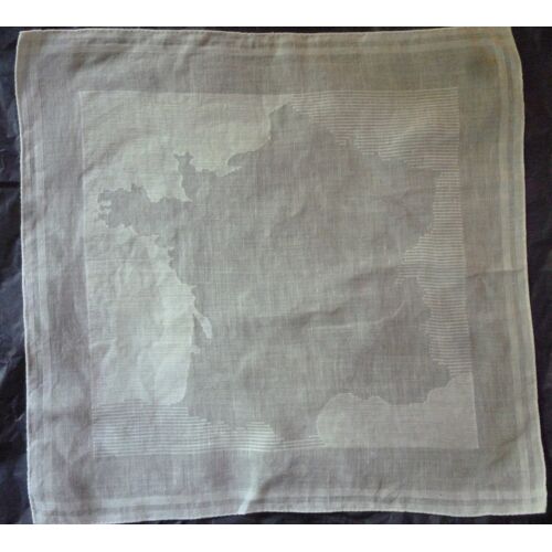 Mouchoir En Fil Montrant En Transparence La Carte De France.