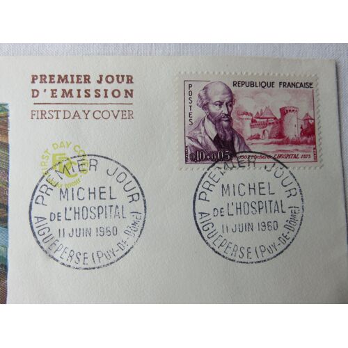Enveloppe 1er Jour "Michel De L'Hospital" - 11/06/1960