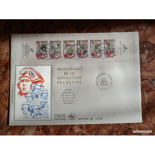 France Fdc Grande Enveloppe Sur Soie "Bicentenaire Révolution Française" 1989