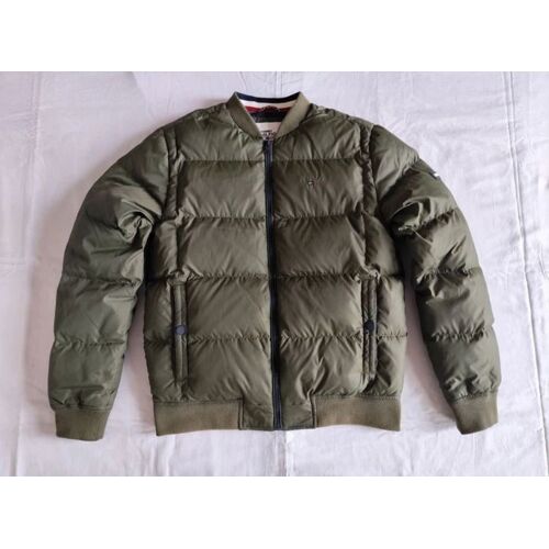 Tommy Hilfiger Denim Doudoune Kaki Homme Taille M Sans Capuche – Veste Matelassée Originale Et Tendance