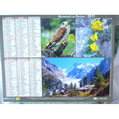 Almanach Du Facteur 2011 Lavigne Faune Et Flore; Département De L'aude