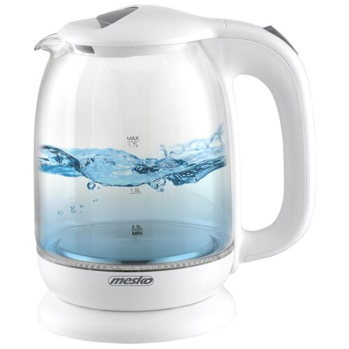 Mesko Home MS_1302W bouilloire 1,7 L 2200 W Transparent et Blanc