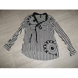 Tunique Desigual Fluide, Noire Et Blanche Taille Xl Tbe