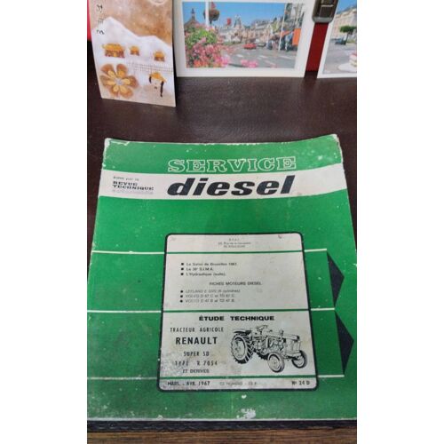Revue Technique Diesel Nº 24 Tracteur Agricole Renault Super 5d Type R 7054 Et Derives