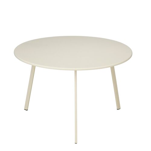 Mica Decorations Seatle Table Extérieur ¿ Table Ronde ¿ Métal ¿ 38 X 61 Cm ¿ Crème