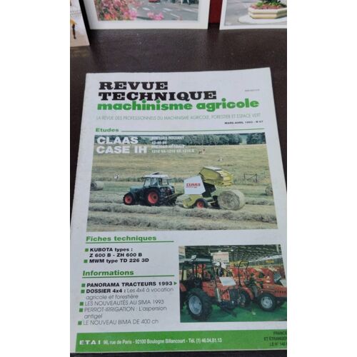 Revue Technique Machinisme Agricole Nº 87 Claas Case Ih