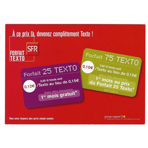 Carte Postale Sfr Forfait Texto