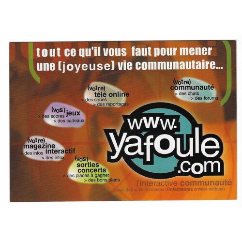 Carte Postale Yafoule Point Com , Tout Ce Qu'Il Vous Faut Pour Mener Une Joyeuse Vie Communautaire...