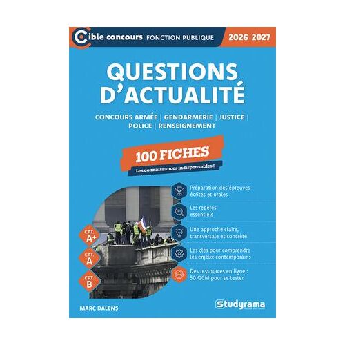 Questions D'actualité - Concours Armée, Gendarmerie, Justice, Police, Renseignement - 100 Fiches - Catégories A+, A Et B - Édition 2026-2027