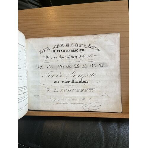 Mozart Flute Enchantée Zauberflote Partition Piano 4 Mains Ancienne Schubert Vers 1830 ?